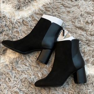 Faux suede booties
